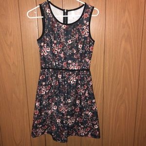 Navy blue floral dress